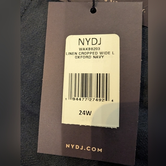 Wide Leg cropped linen Pants navy blue, Plus Size 24W NWT - Picture 6 of 12